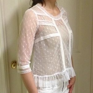 Altar'd state white sheer transparent top